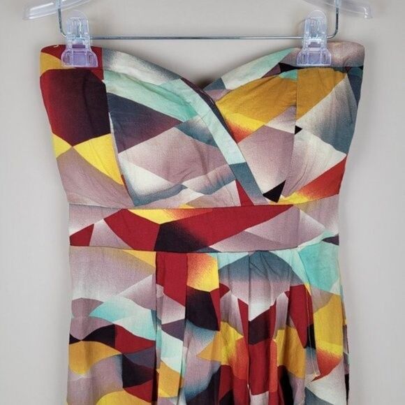 American Rag Strapless Mini Dress Abstract Pattern Sweetheart Neckline S NWT - Picture 3 of 8